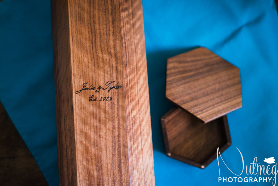 Hexagon Walnut Gift Boxes | Personalized & Perfect Wedding or Anniversary Gift