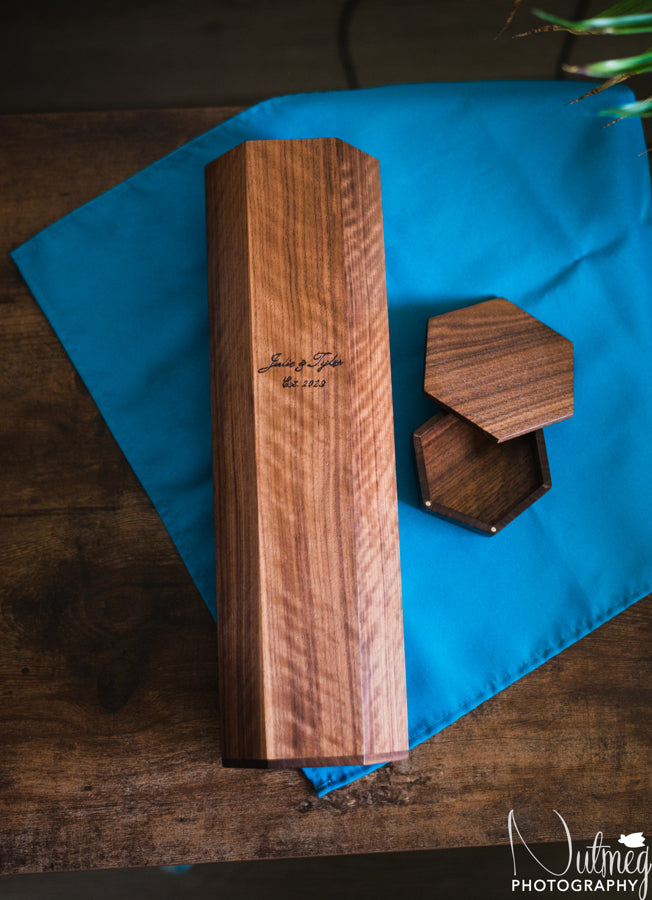 Hexagon Walnut Gift Boxes | Personalized & Perfect Wedding or Anniversary Gift